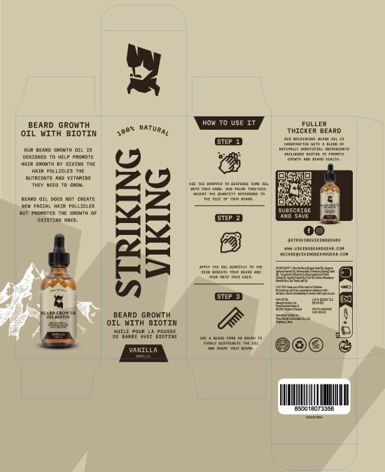 Striking Viking Huile Croissance Barbe – résultats potentiels avec application quotidienne