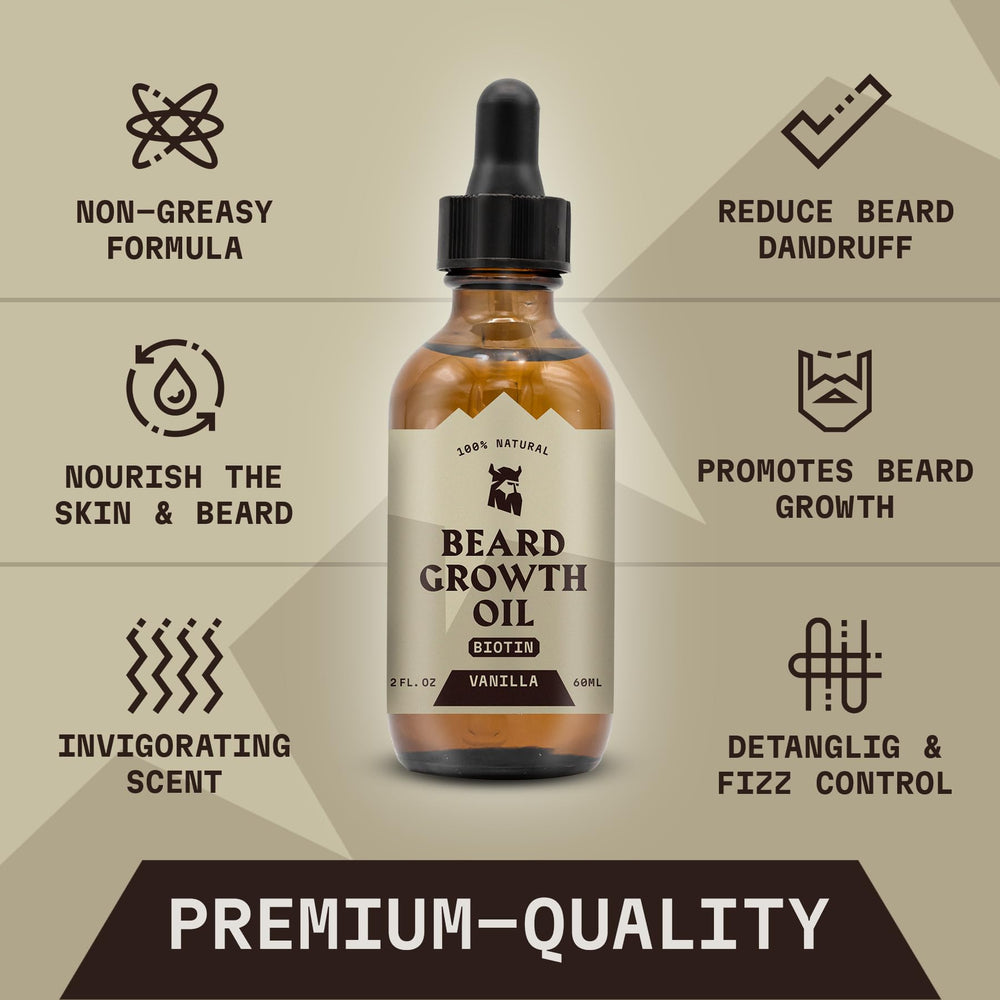 Striking Viking Huile Croissance Barbe – parfum vanille durable sur peau et poils