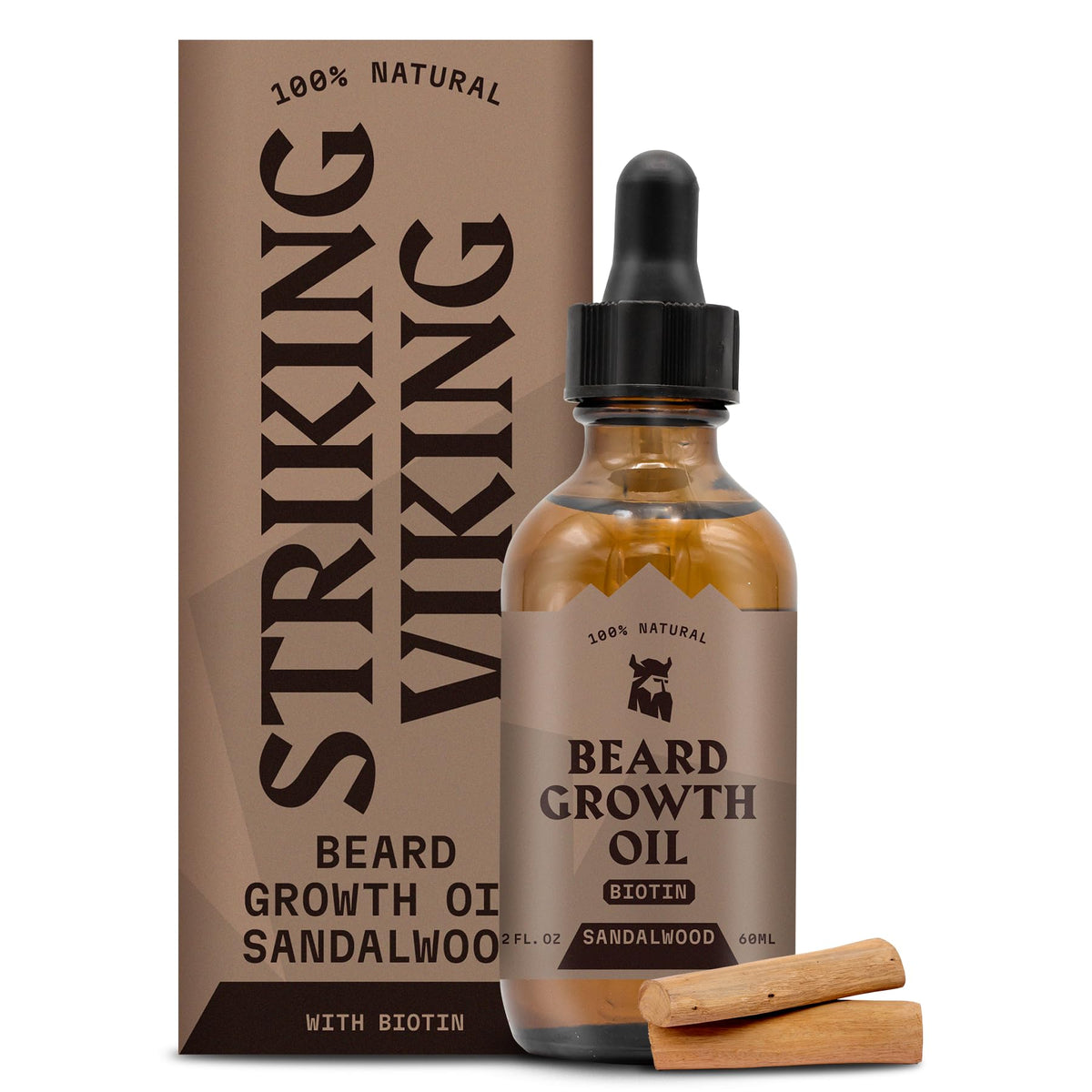 Huile de barbe Striking Viking – bouteille compte-gouttes pour hydratation durable