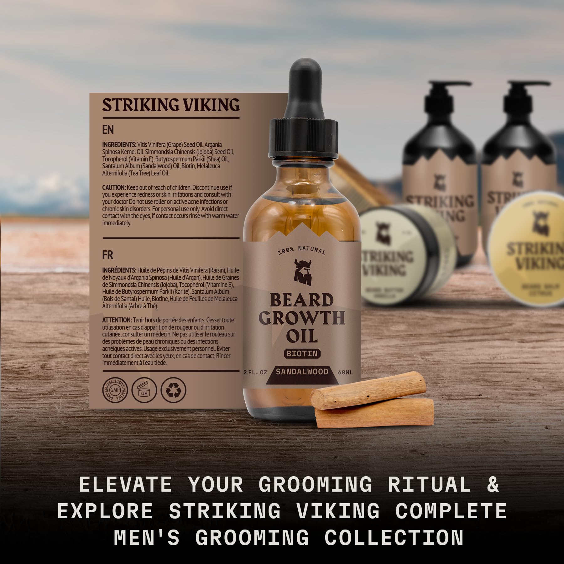 Huile barbe Striking Viking — flacon pratique pour application précise