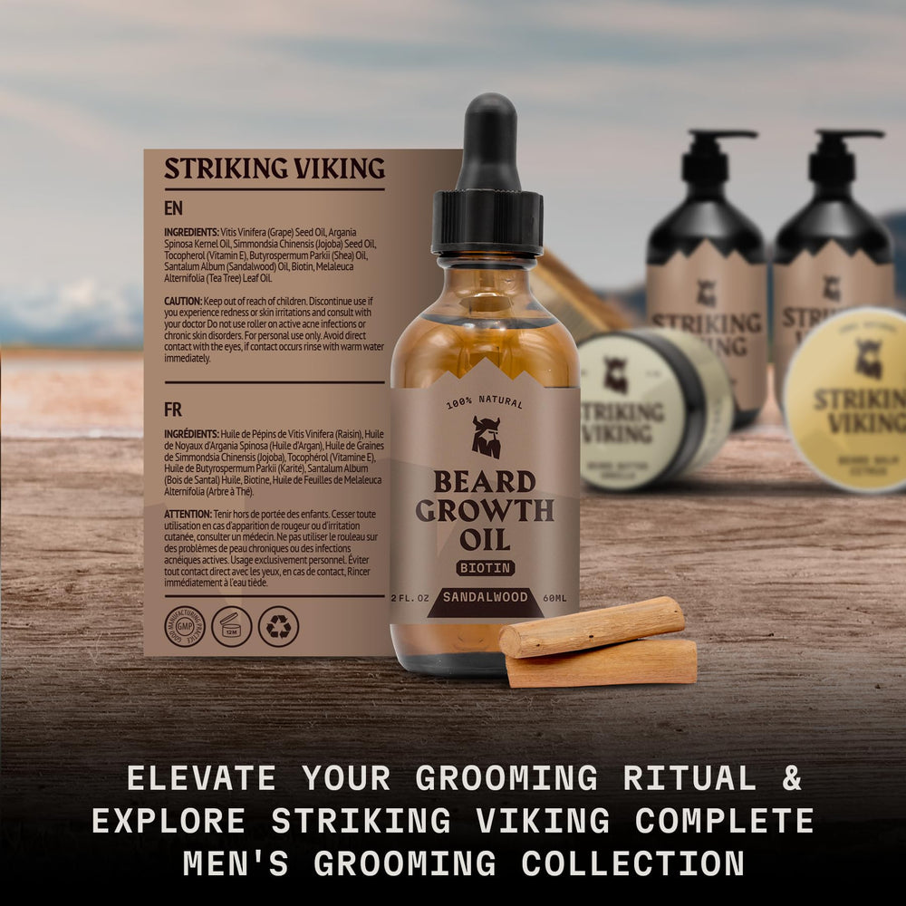 Huile barbe Striking Viking — flacon pratique pour application précise