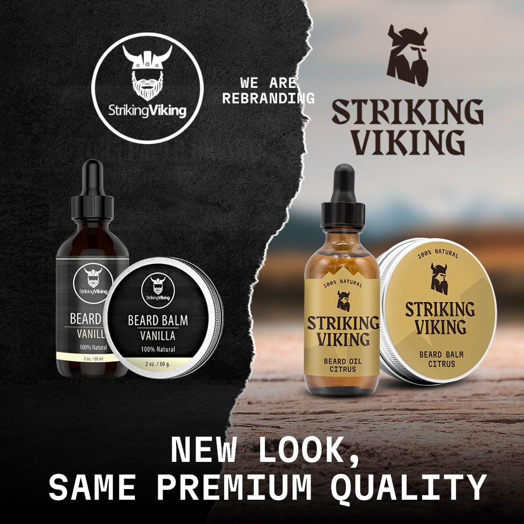 Kit soin barbe Striking Viking avec beurre Vanille, routine complète.