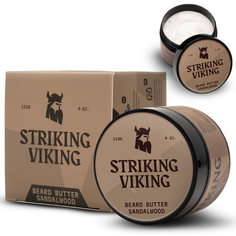 Striking Viking Kit Soin Barbe Santal: partie d'une routine simple et efficace.