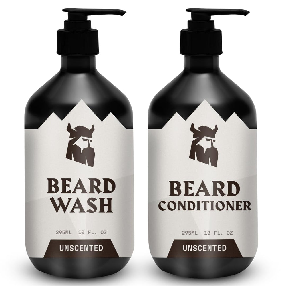 Le lavage barbe inodore Striking Viking en bouteille offre un nettoyage en profondeur sans parfum.