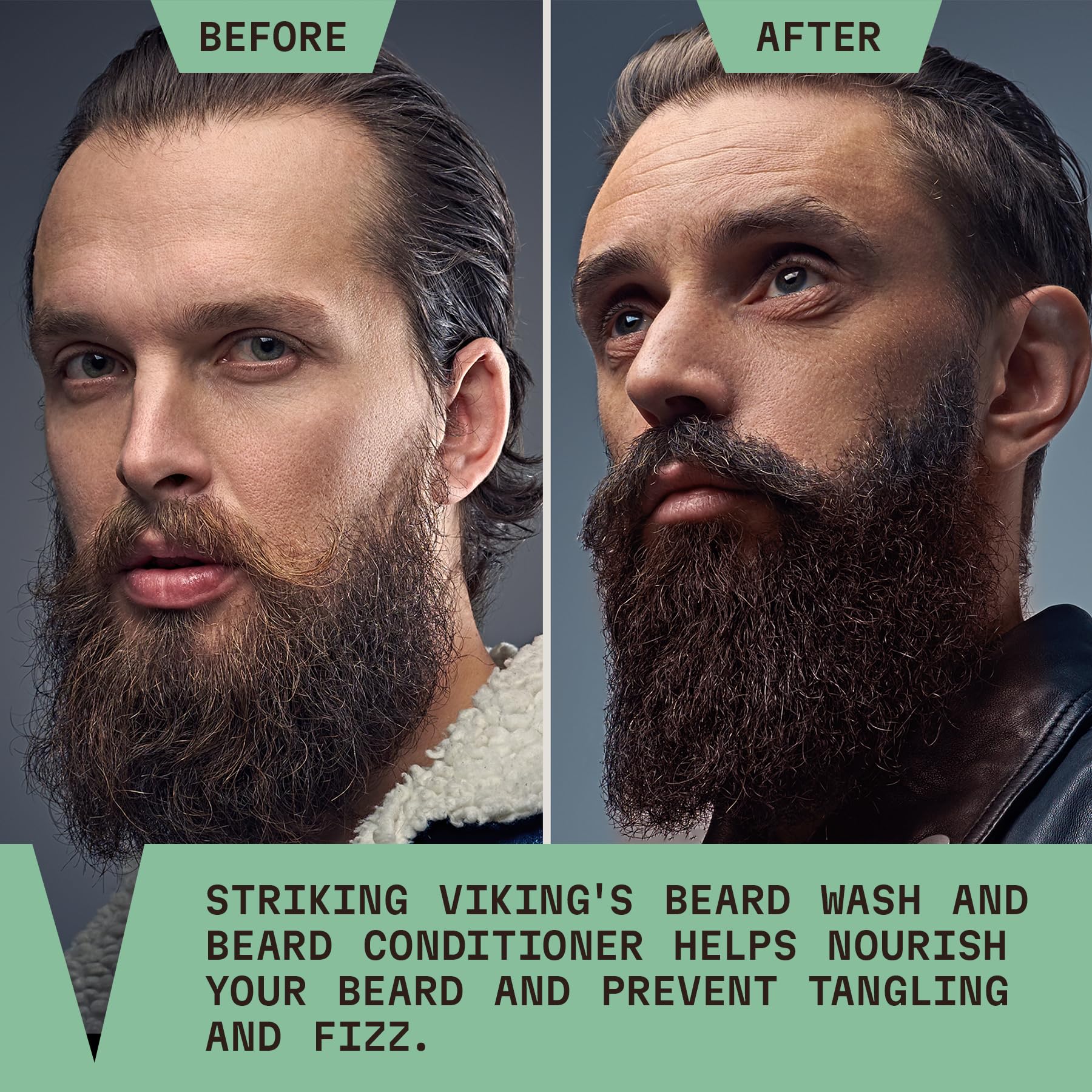 Striking Viking emballage 10oz conditionneur barbe : utilisation simple et rapide.