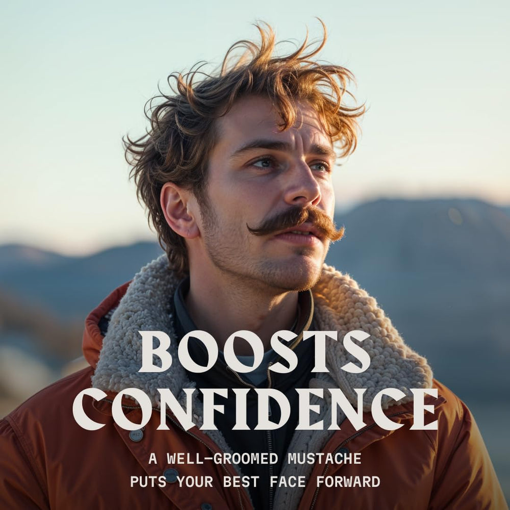 Styling facile avec le kit moustache Striking Viking en déplacement.