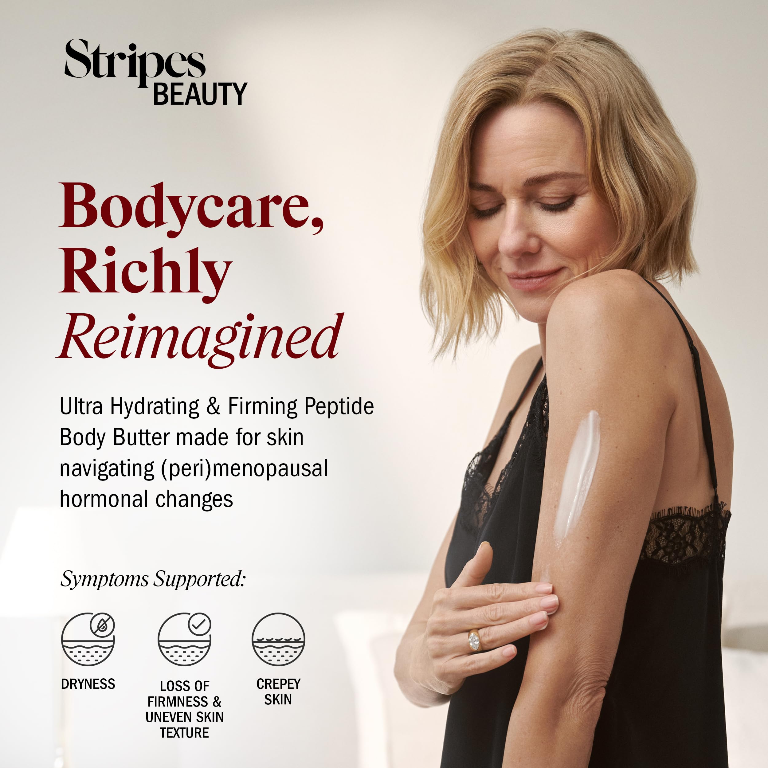STRIPES Beauty: texture creme légère mais riche pour une absorption rapide.