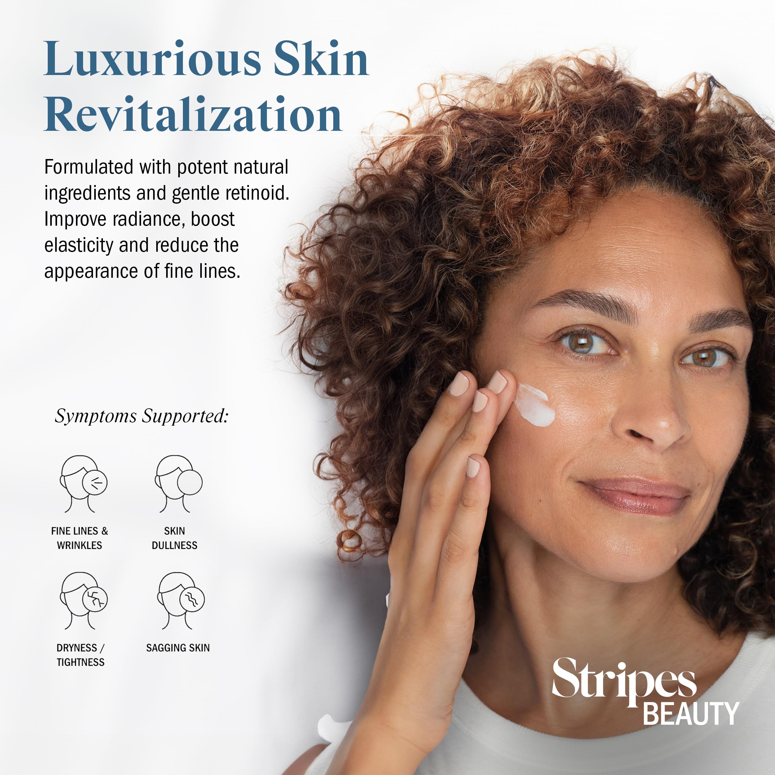 STRIPES Beauté Crème Nuit Retinol: application douce sur le visage