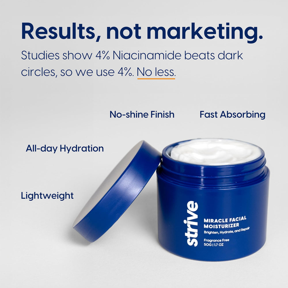 Teint plus frais avec Strive – effet hydratant en journée.