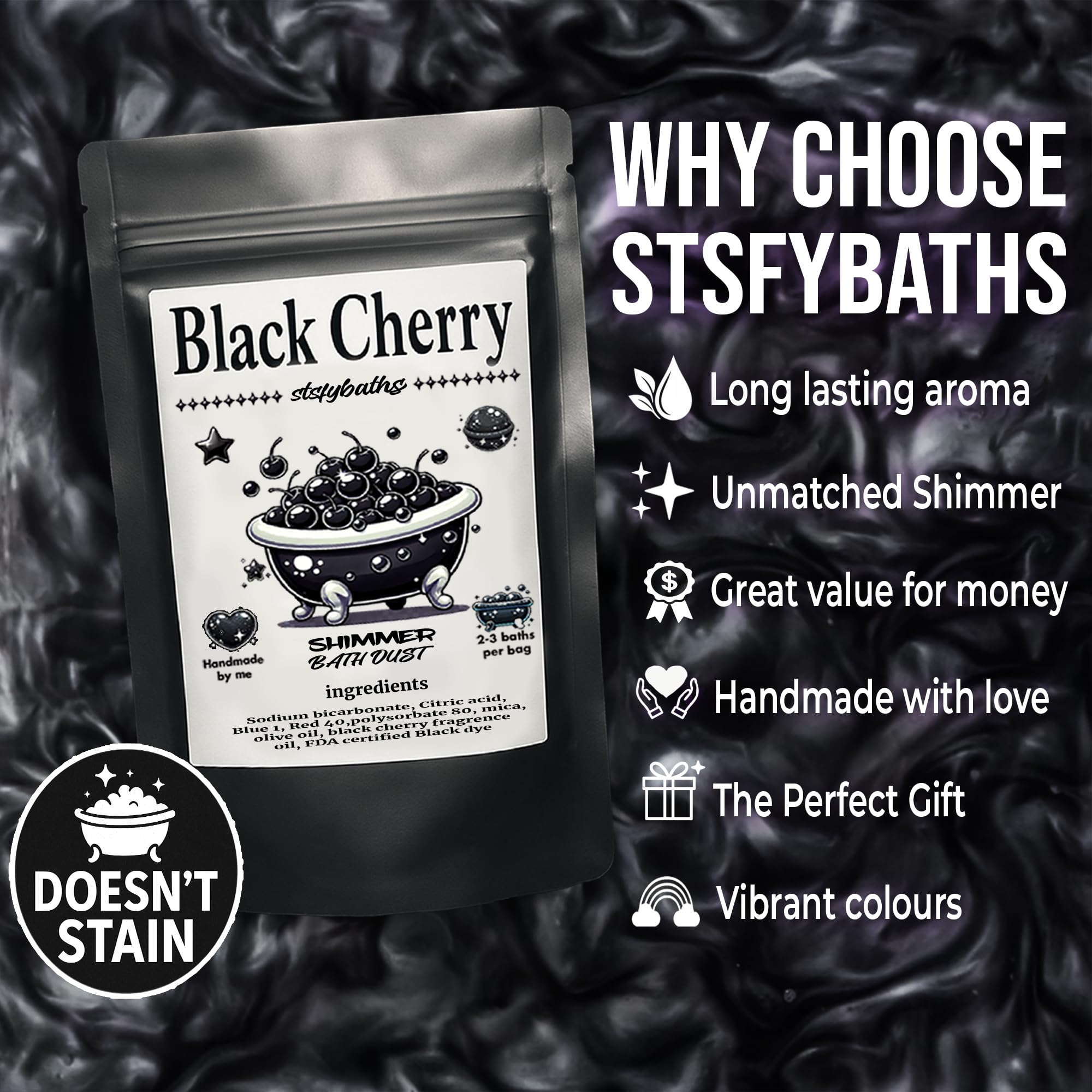 Stsfybaths bombe bain artisanale faite main pour un moment spa.