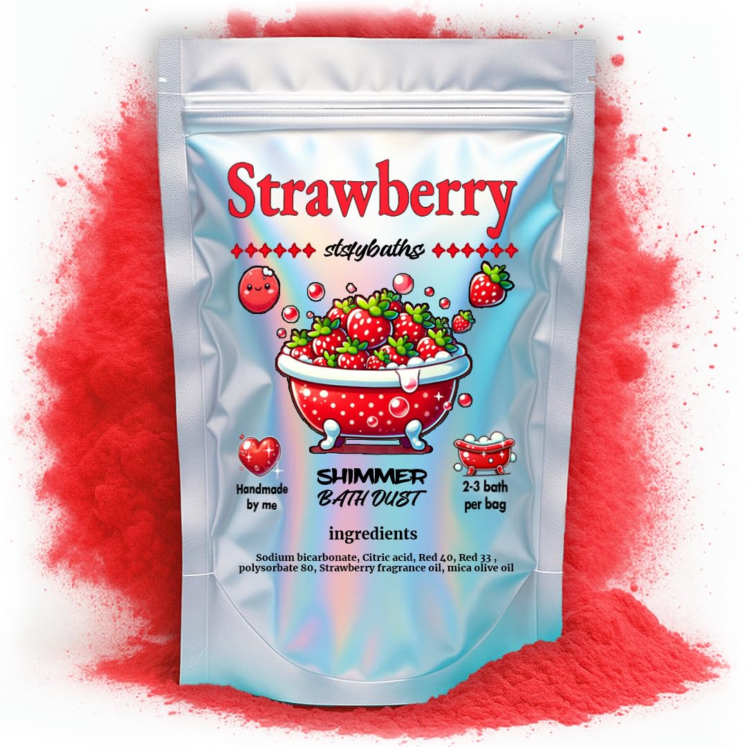 Bombe de bain rouge scintillante de Stsfybaths dans le sachet pour spa à domicile
