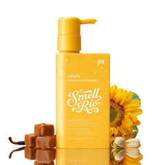 Sttes Smell Rio – huile-douche-jaune-bouteille: hydratation agréable après la douche.