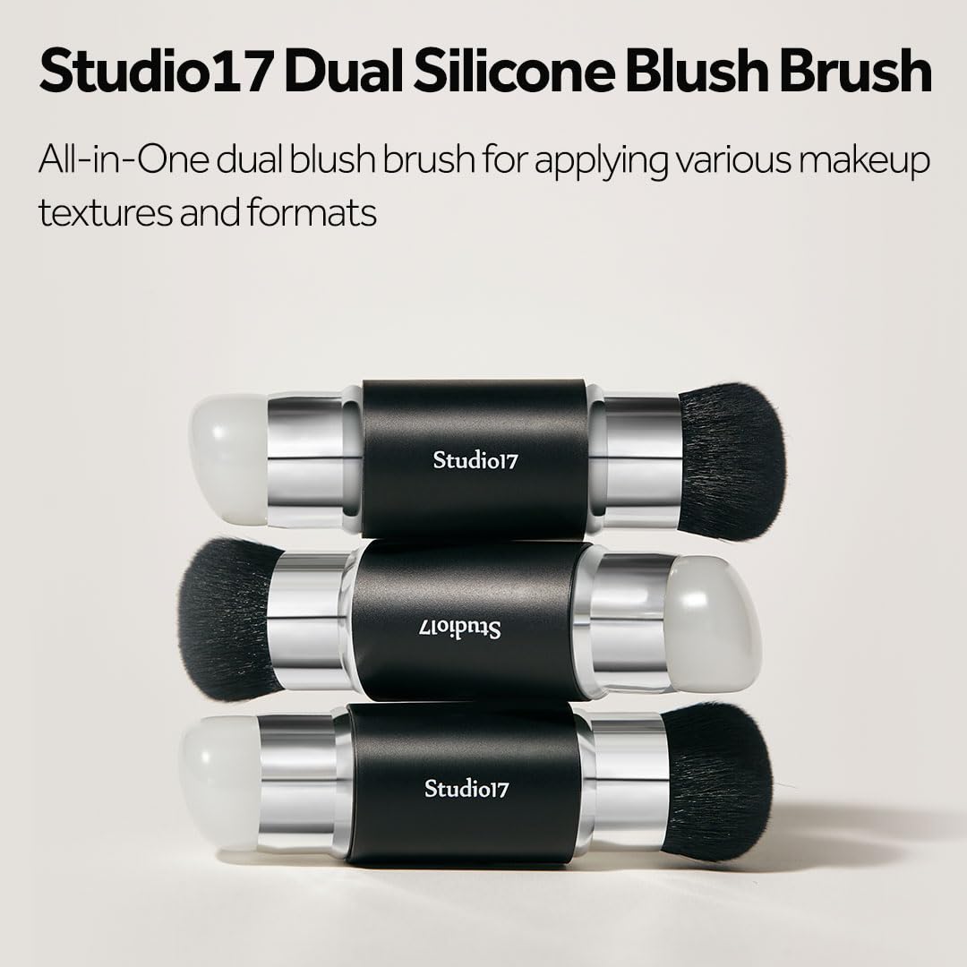 STUDIO17 brosse blush silicone double-face portable pour retouches