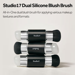 STUDIO17 brosse blush silicone double-face portable pour retouches