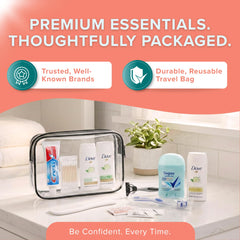 Sac cosmétique clair et léger organisant rapidement les essentiels.