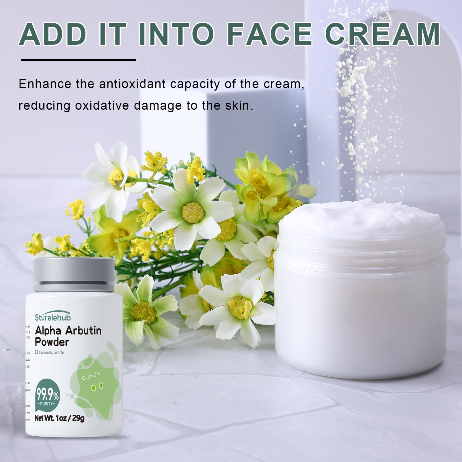 Sturelehub Alpha Arbutin Poudre intégrée à un sérum maison