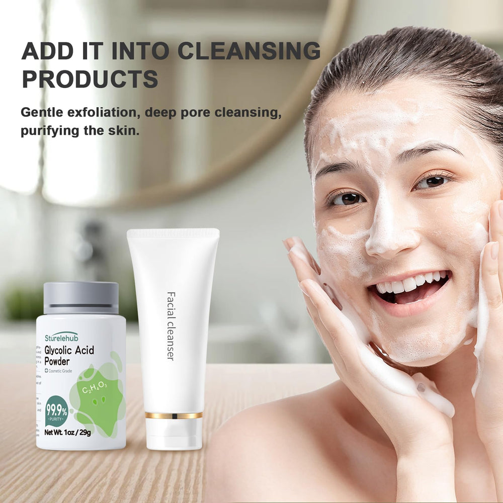 Sturelehub Poudre d'acide glycolique, dose adaptée pour masques et sérums maison.