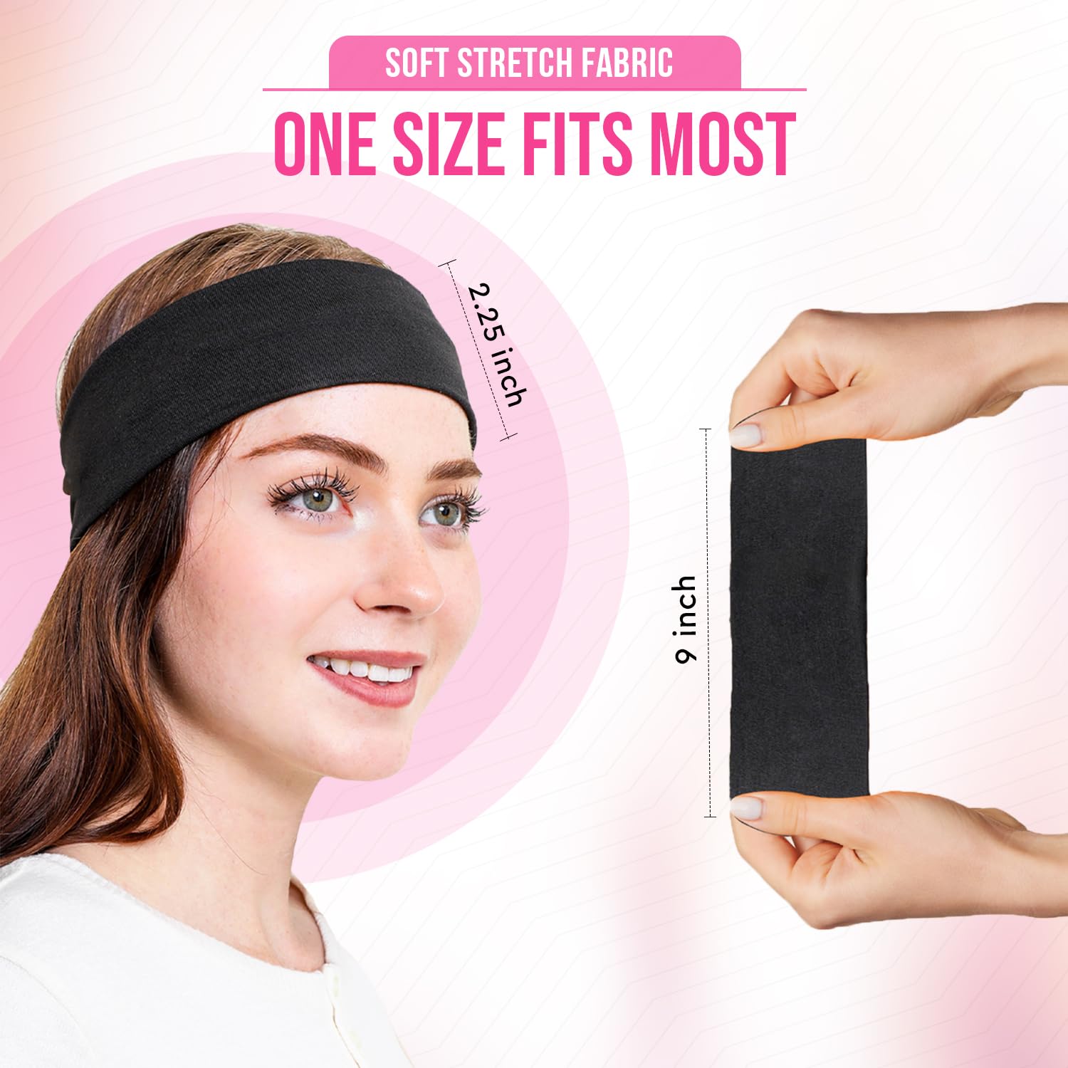 Bandeau rose pâle Styla Hair idéal après-sport et cheveux rebelles.