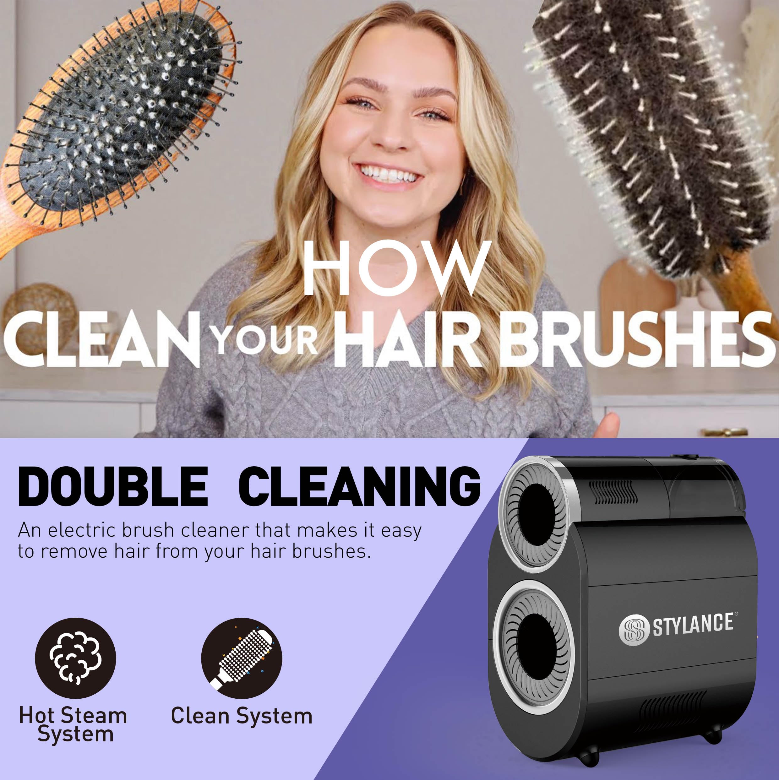 STYLANCE nettoyeur-brosse automatique prise en main intuitive pour maison et salon