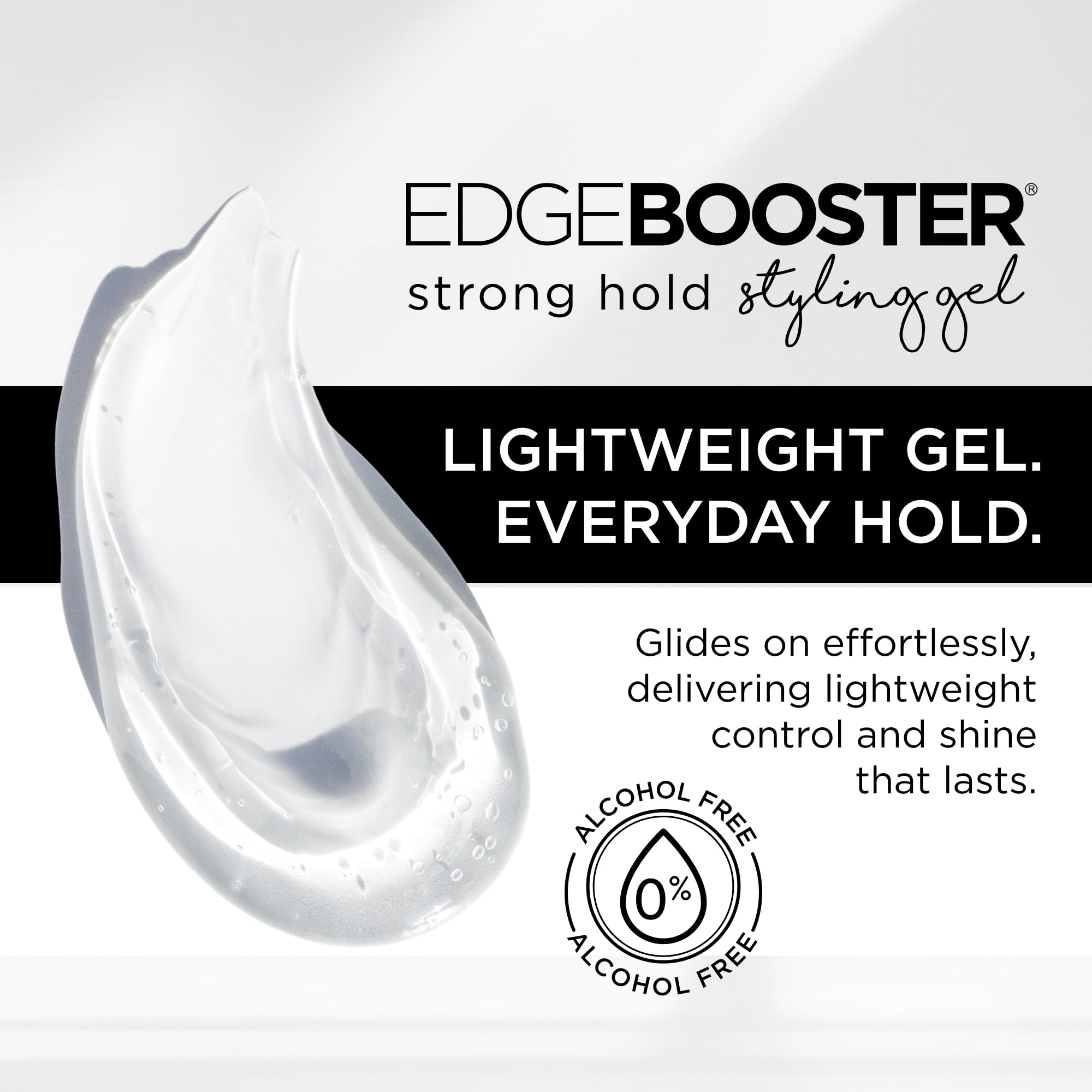 EDGE BOOSTER brillance naturelle : cheveux hydratés et aspect lumineux.