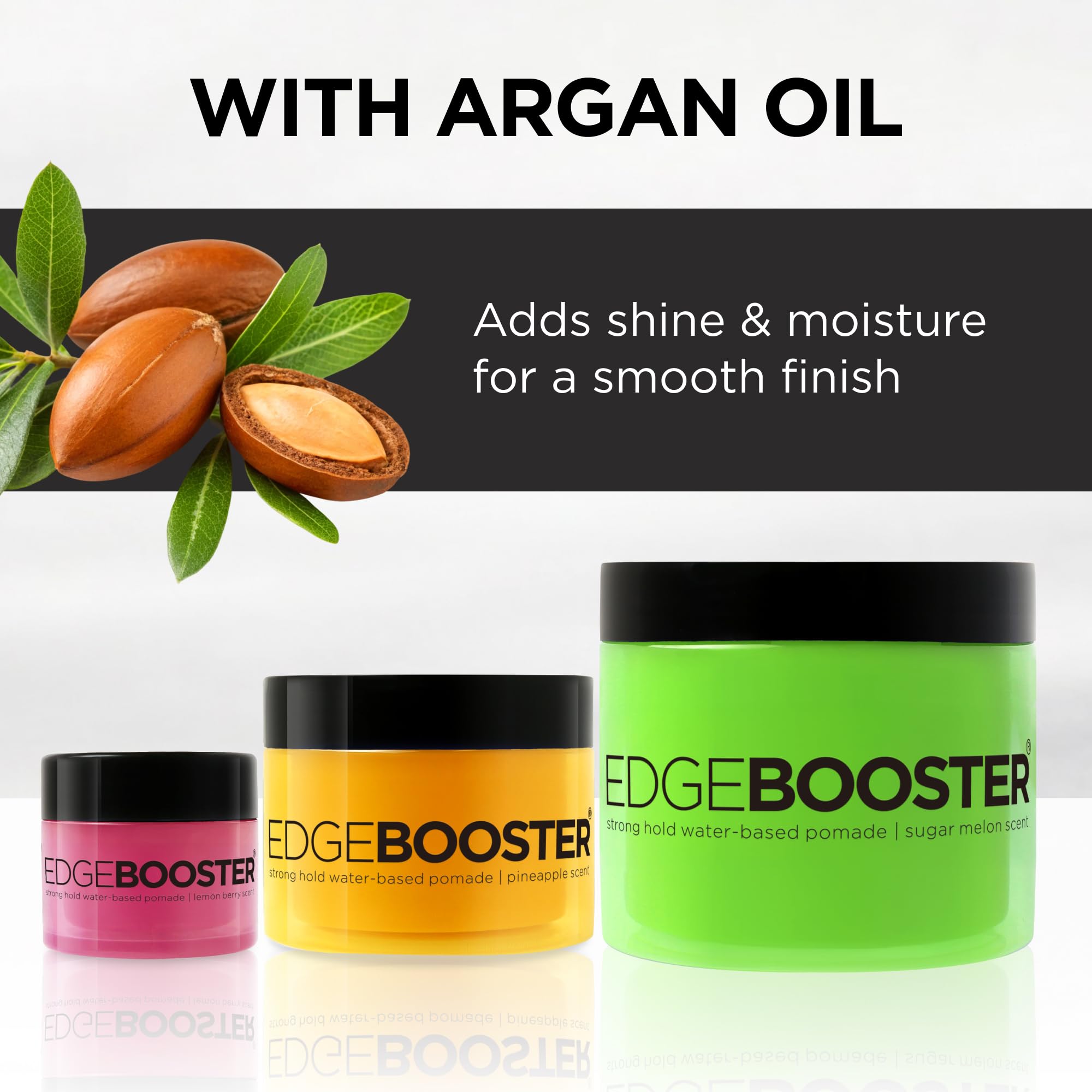 Edge Booster contient de l'huile d'argan pour nourrir les longueurs sans lourdeur.