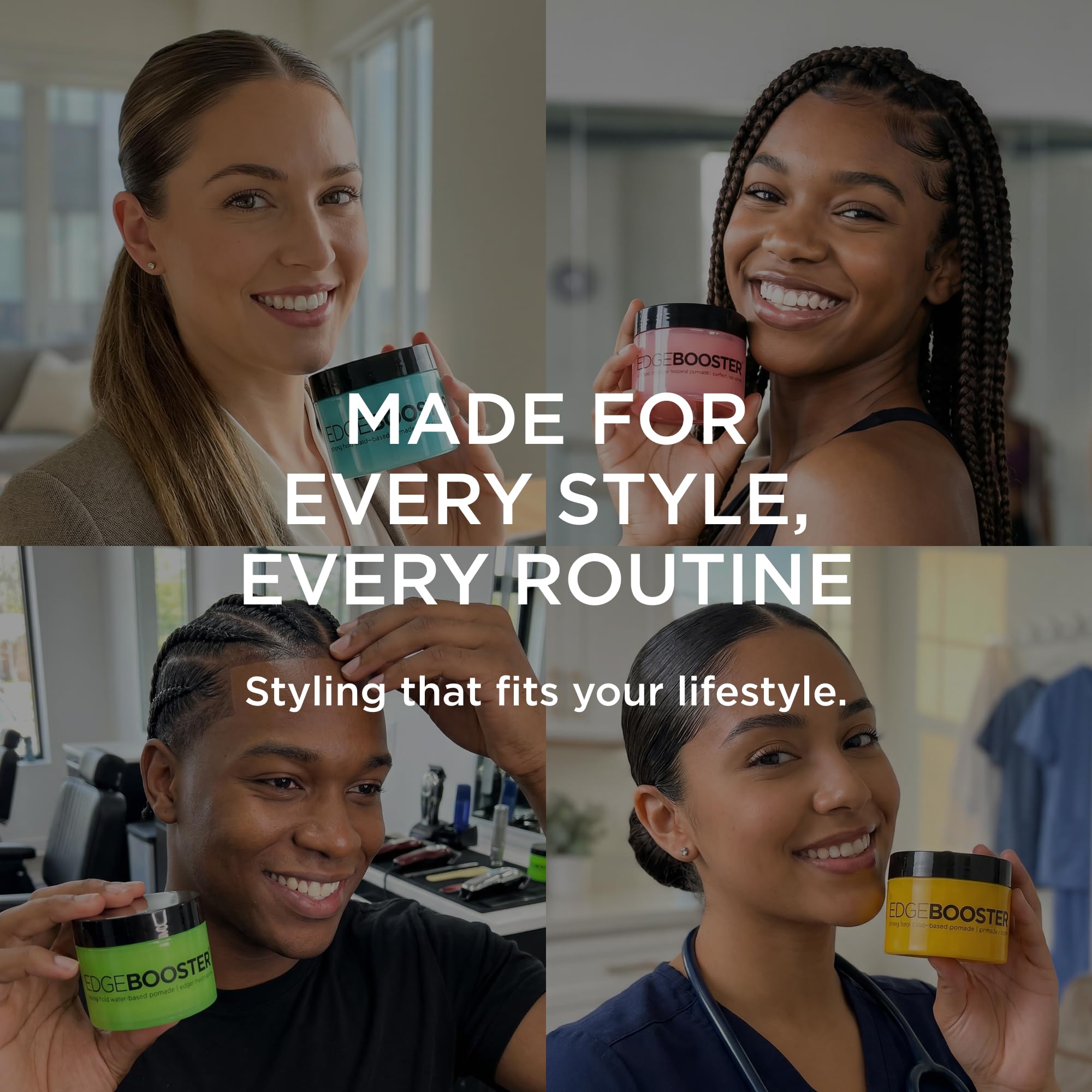 Style Factor Edge Booster, tenue longue durée sur les bords.