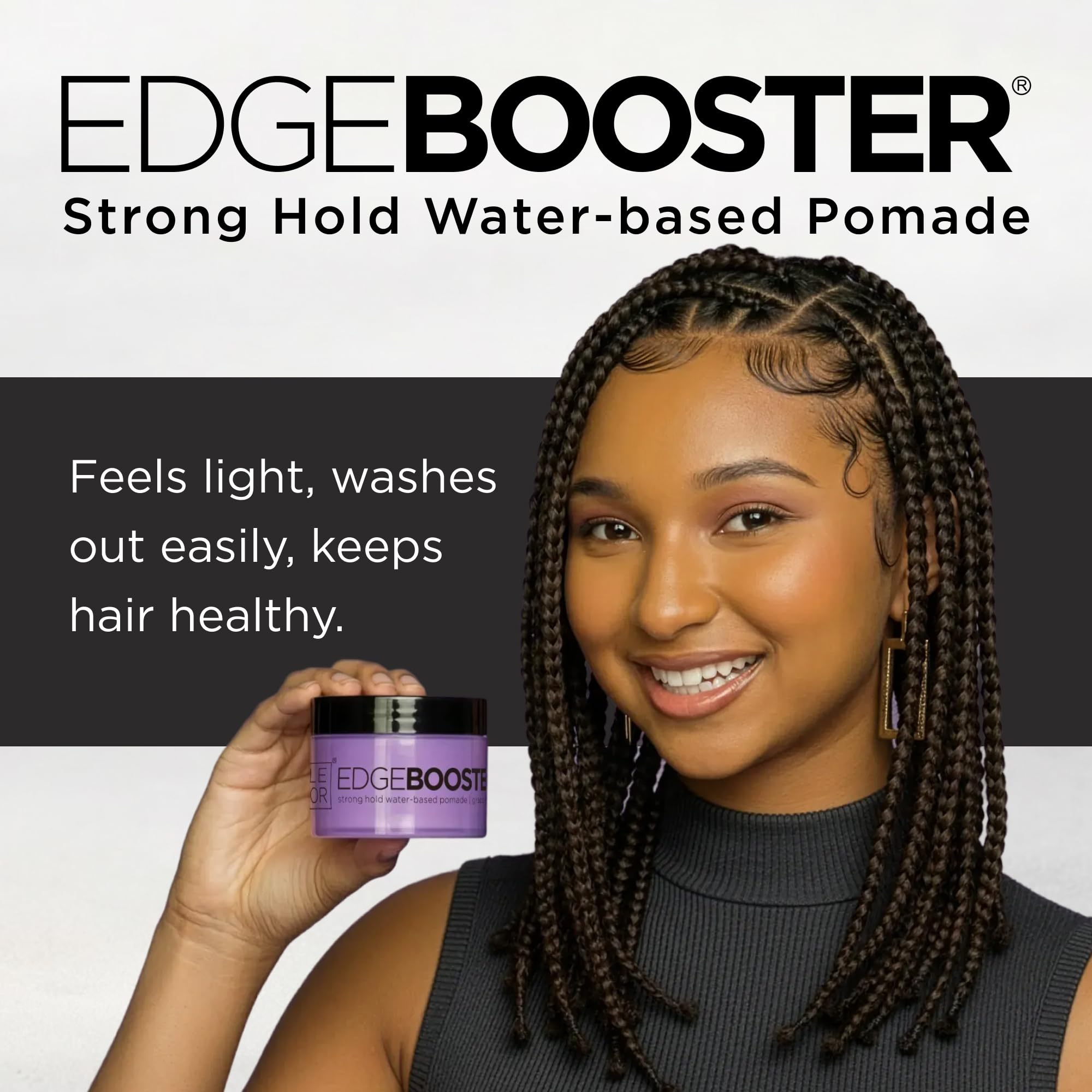 Edge Booster montre une texture non grasse idéale pour un coiffage durable.