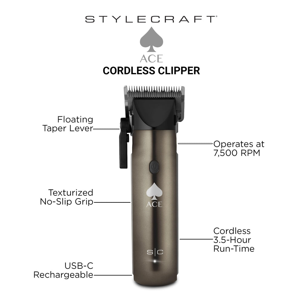 Stylecraft Ace, lame japonaise fixe et lame céramique pour une coupe fluide.