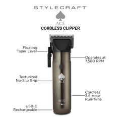 Stylecraft Ace, lame japonaise fixe et lame céramique pour une coupe fluide.