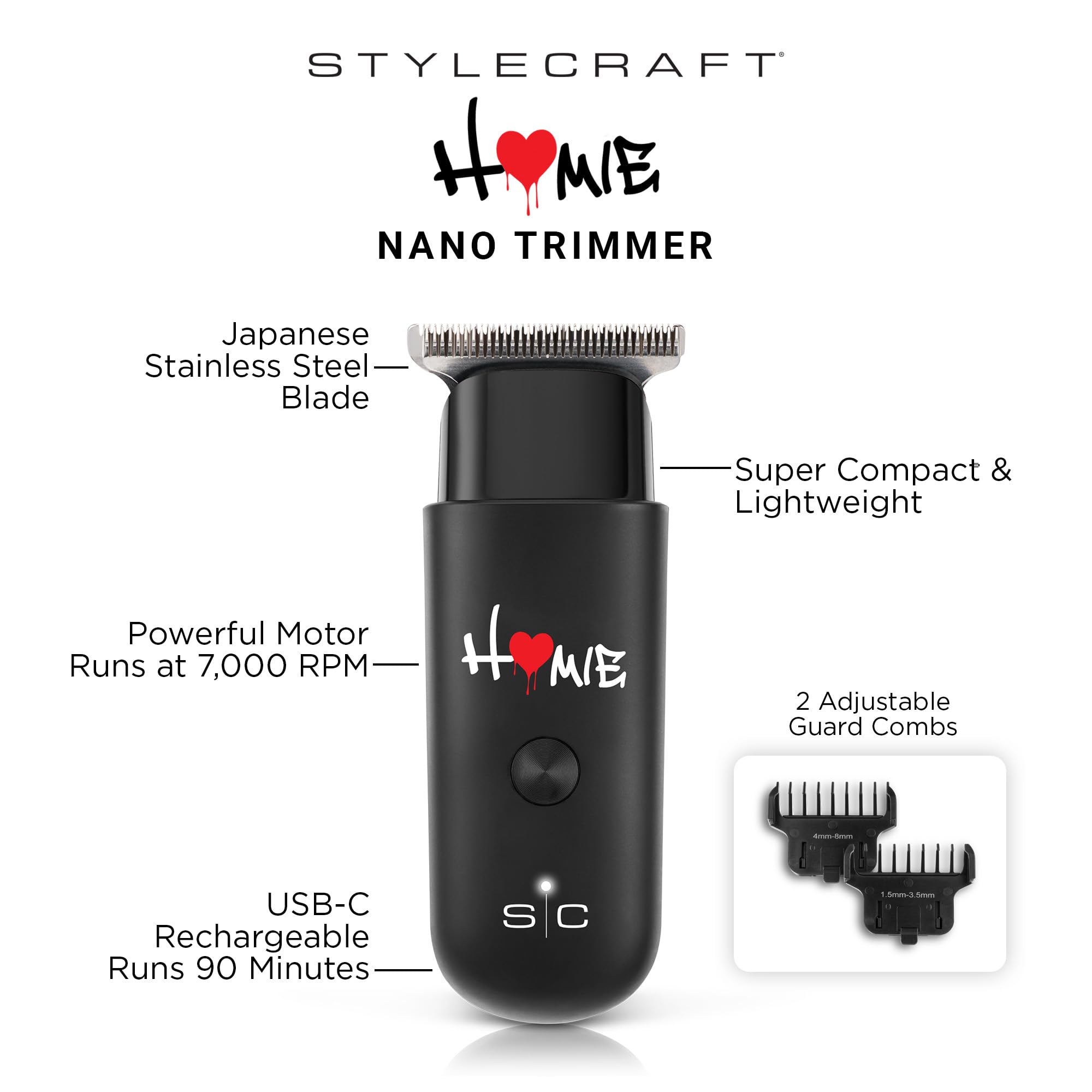 Stylecraft Homie lame en acier inoxydable japonais pour coupes nettes
