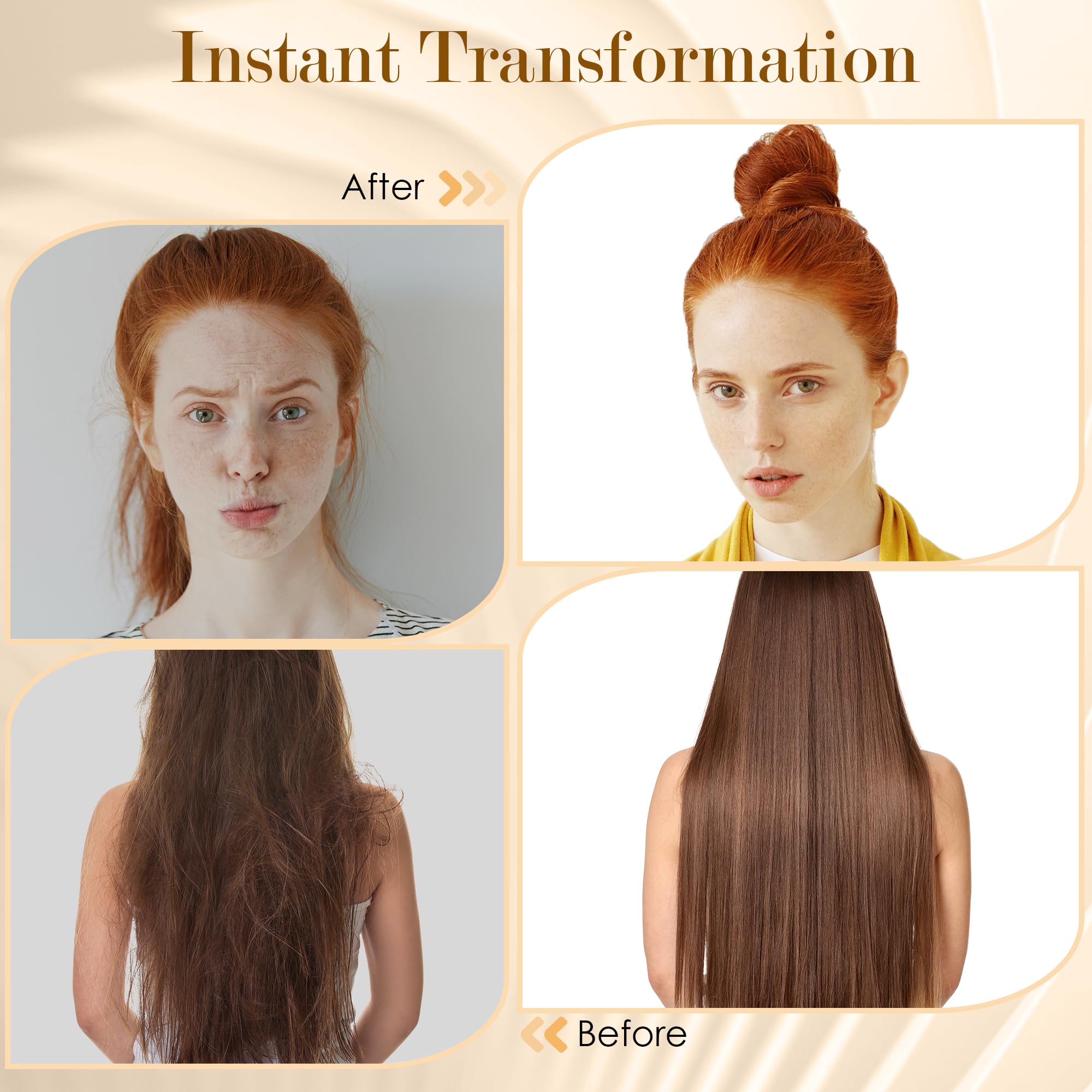 Cheveux brillants après brossage grâce à STYLEMATE et à la répartition des huiles.