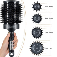 STYLEMATE brosse ronde ionique avec ions négatifs pour réduire les frisottis.