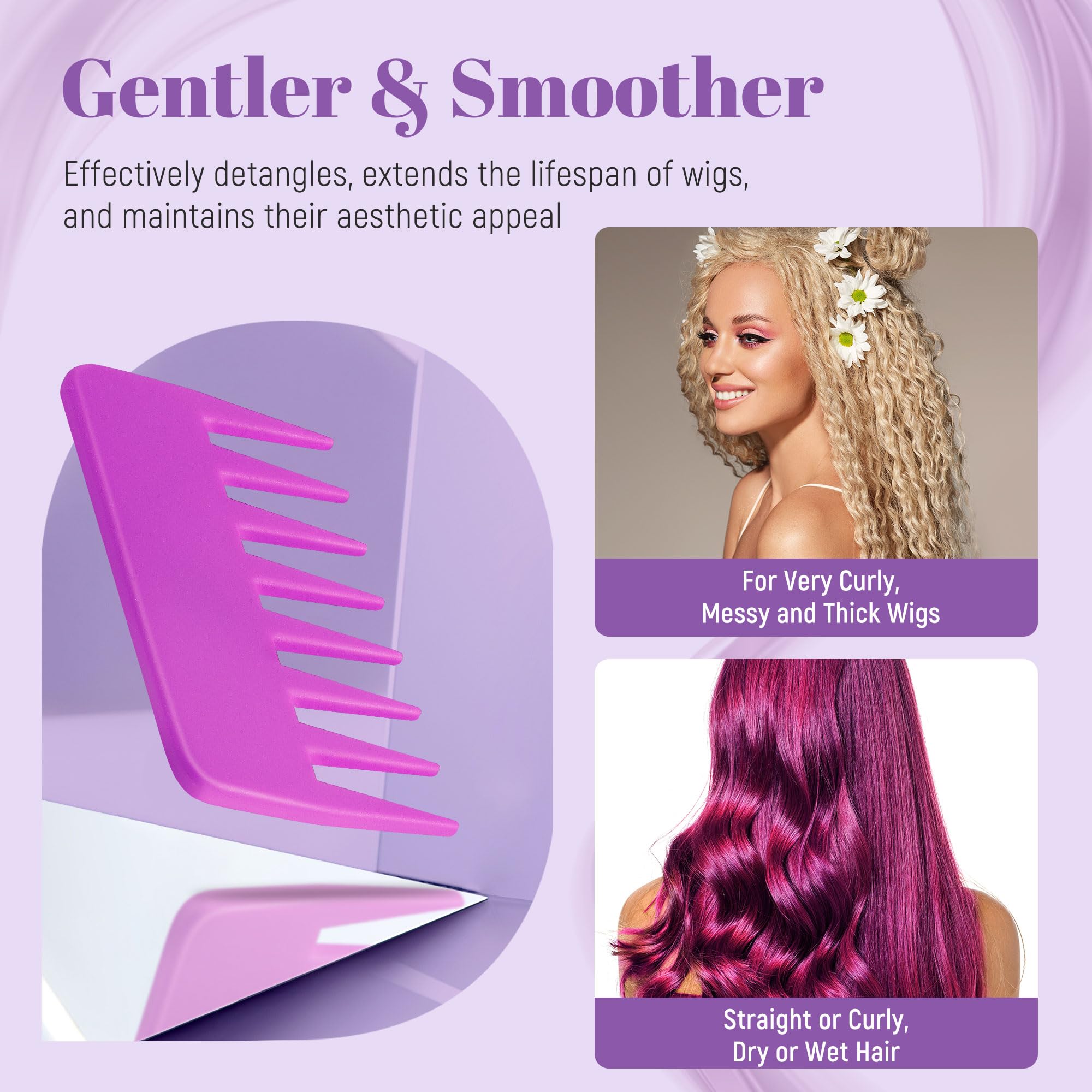 STYLEMATE ensemble brosse perruque 2 pieces: kit pratique pour salon et voyage.