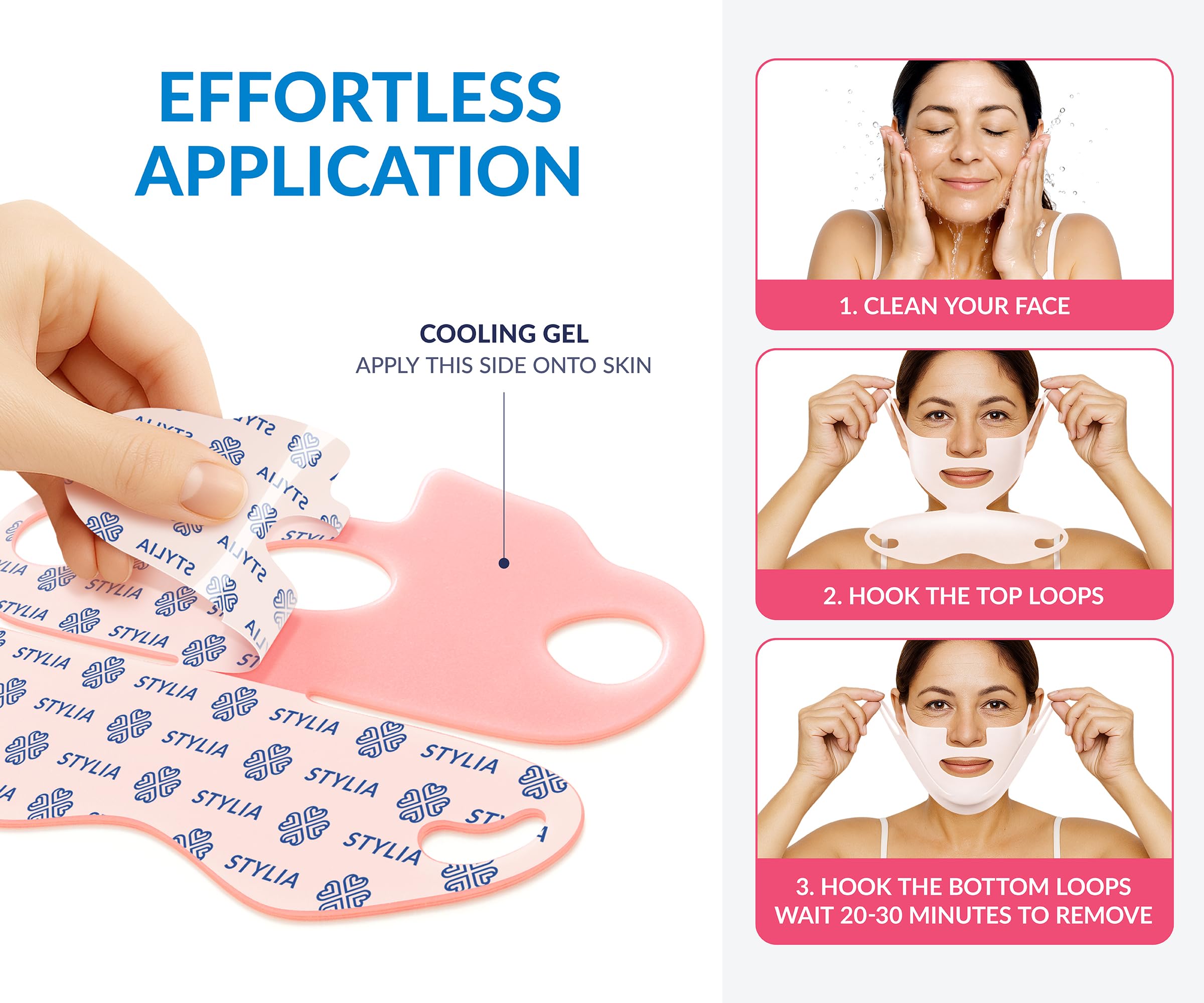 Raffermissement potentiel du cou pendant le sommeil avec le masque Stylia MaxiLift.