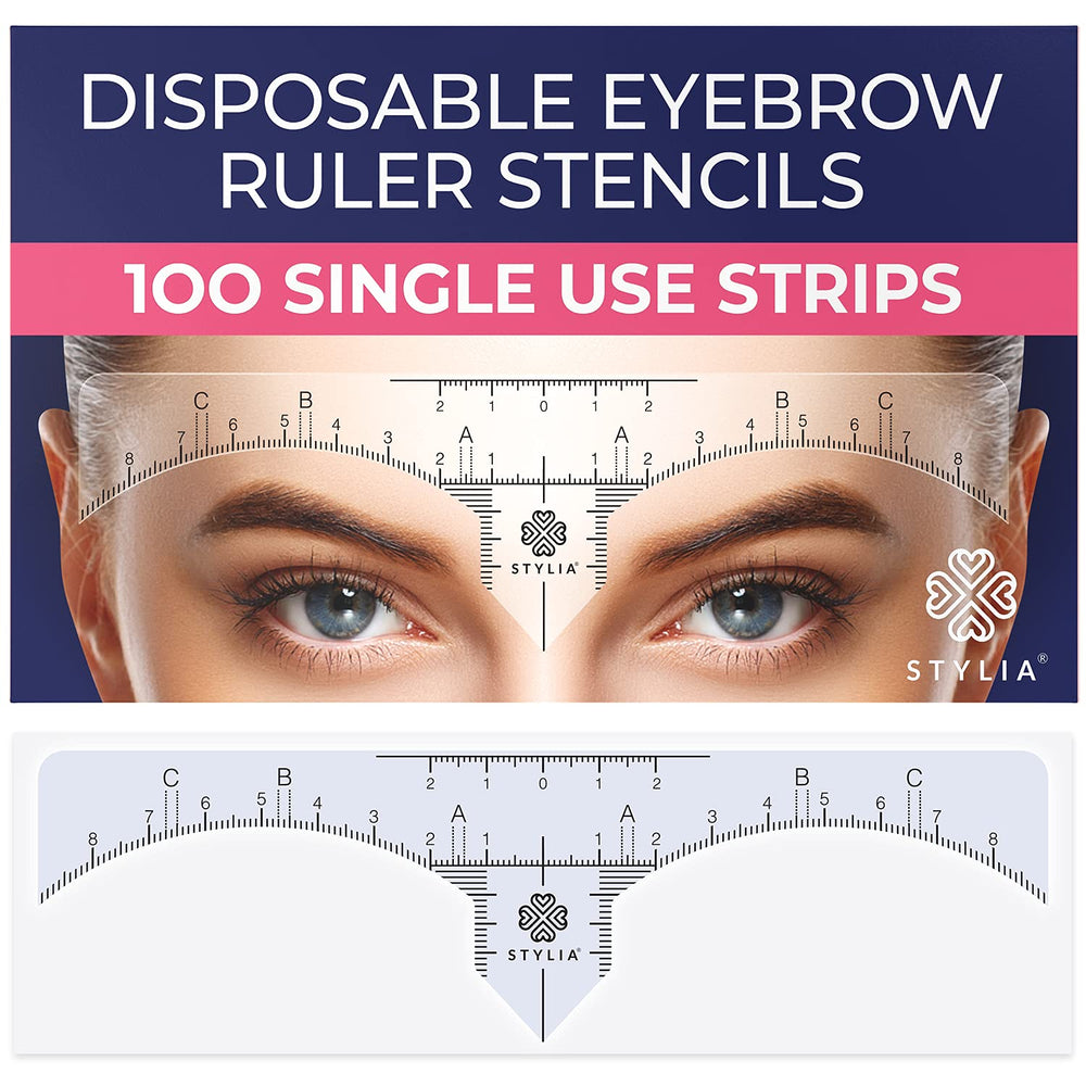 Stylia pochoirs sourcils pack-100 pour des formes équilibrées et un tracé précis.