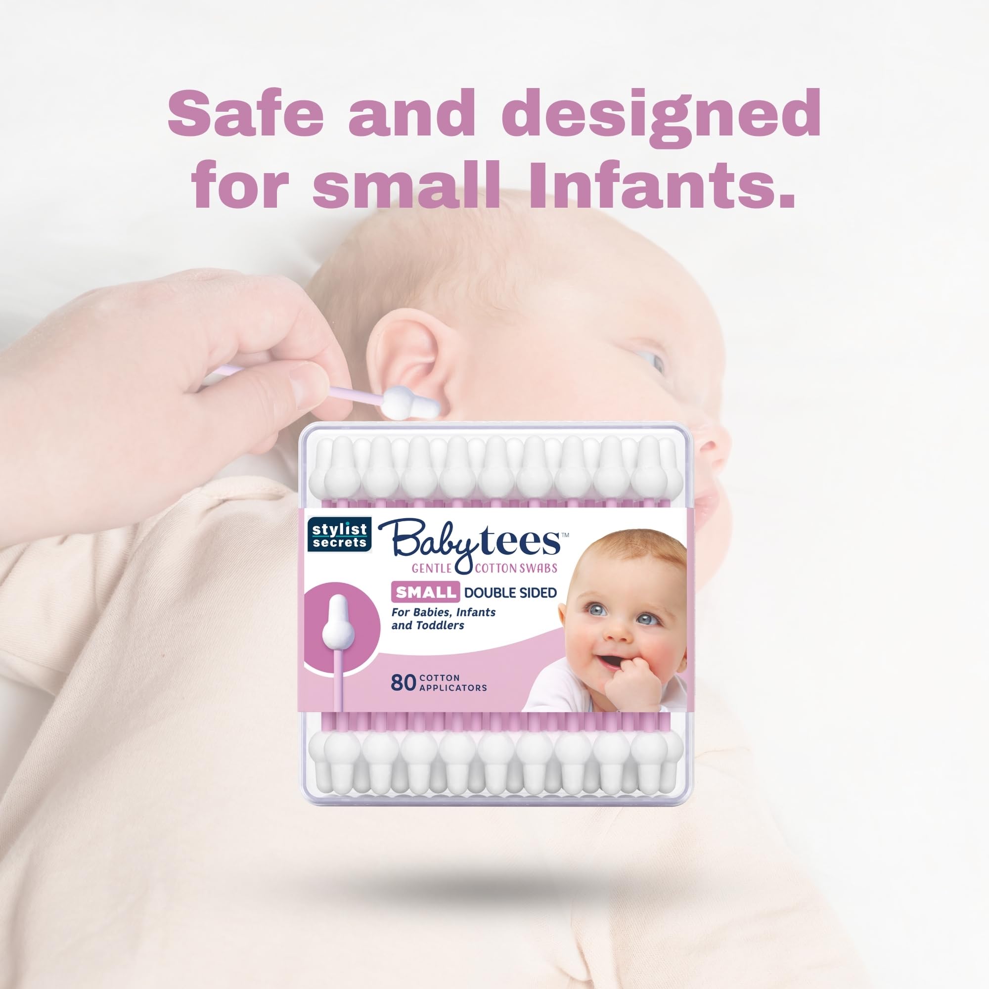 Stylist Secrets Classic Baby Tees coton doux garantissant une application fluide et sûre.