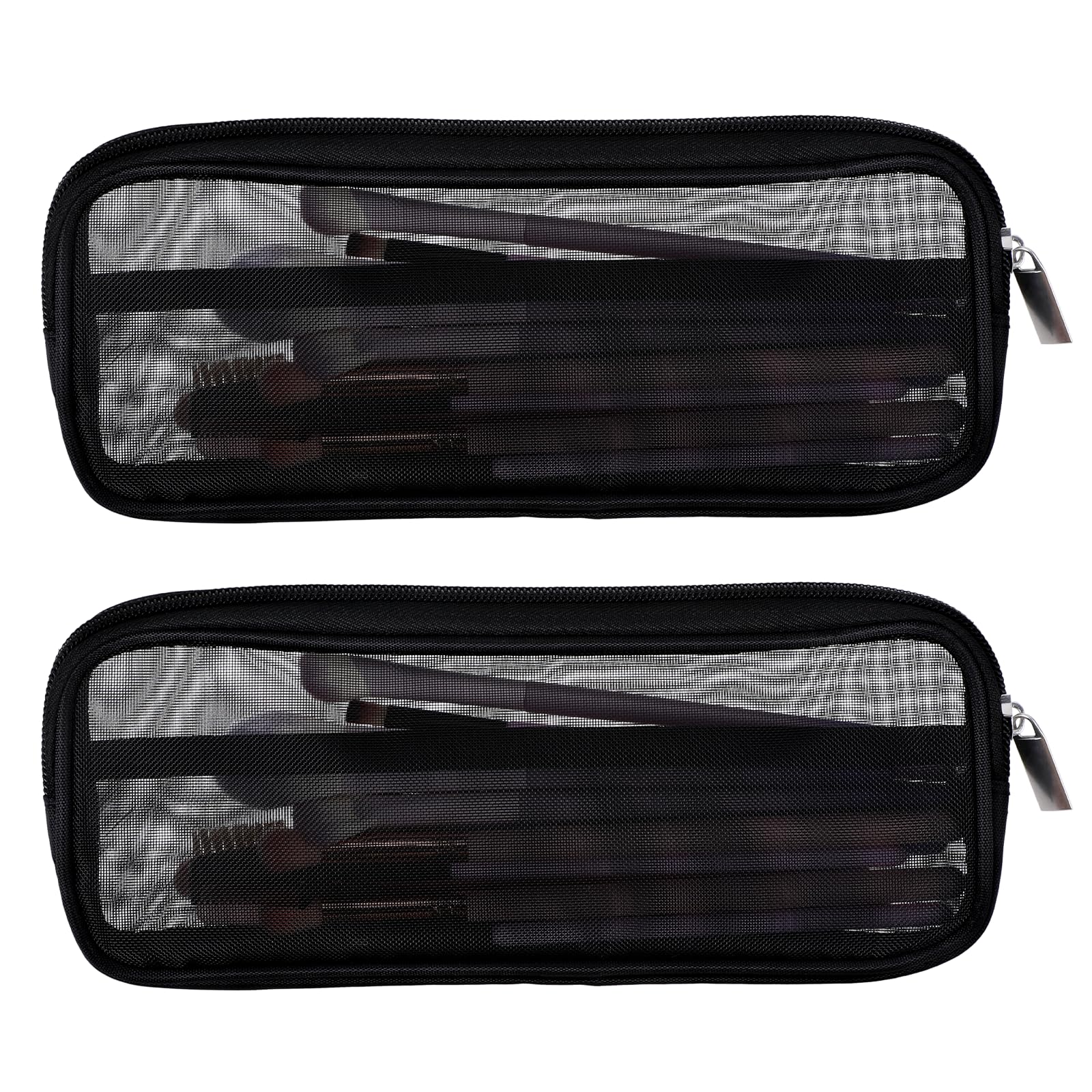 Styquenzer trousse pinceaux transparente en nylon, rangement clair pour le voyage.