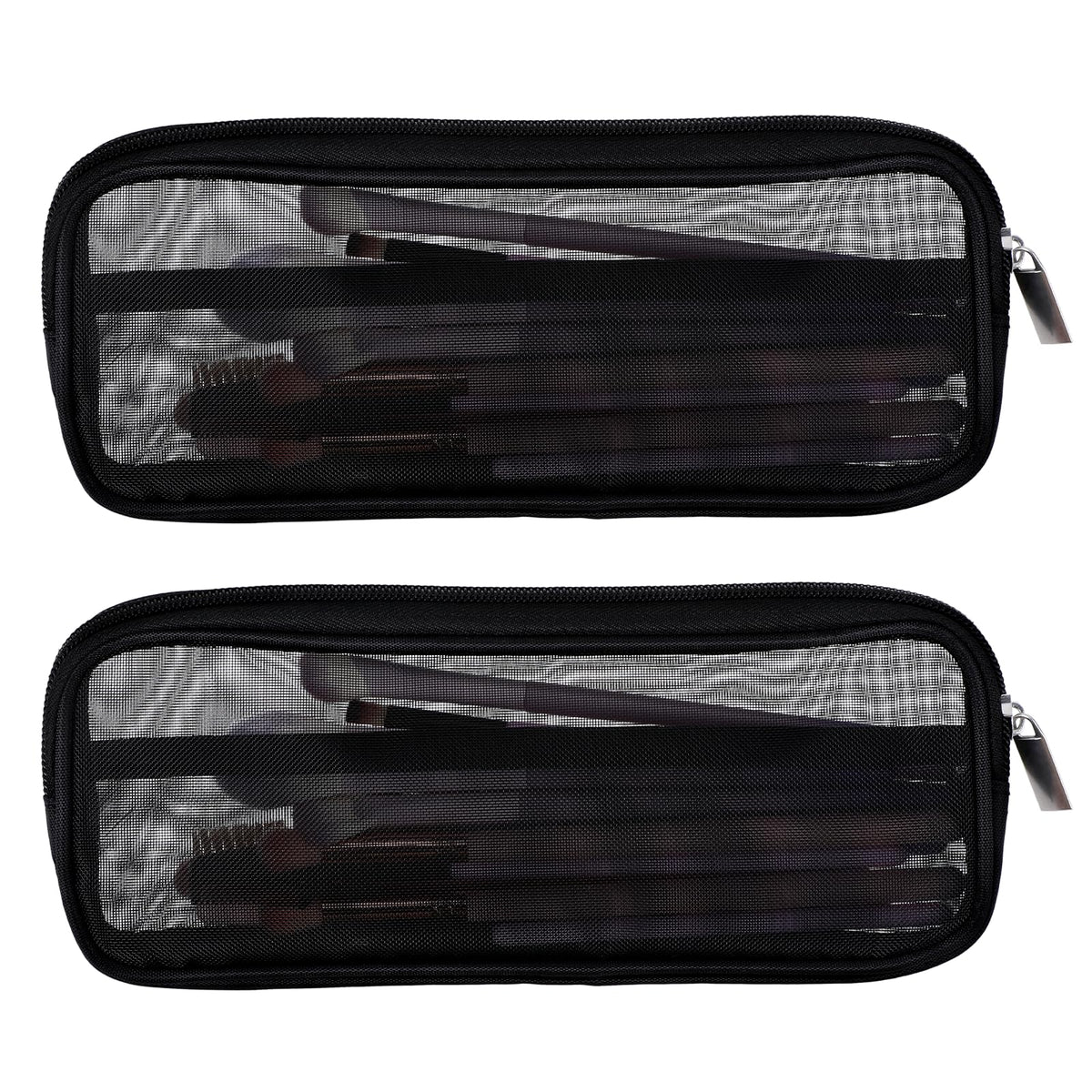 Styquenzer trousse pinceaux transparente en nylon, rangement clair pour le voyage.