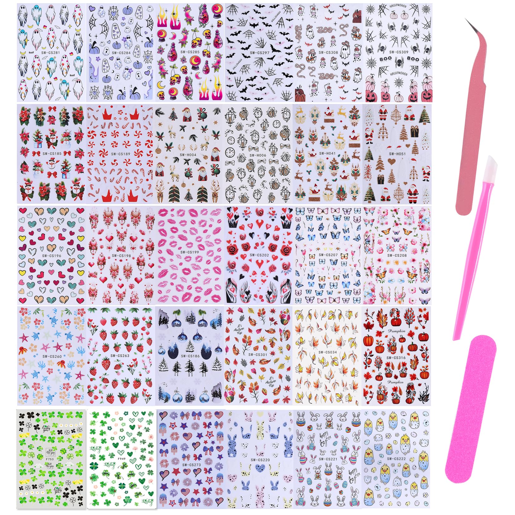STZPRONAIL autocollants halloween 3D, application rapide sur ongles naturels.