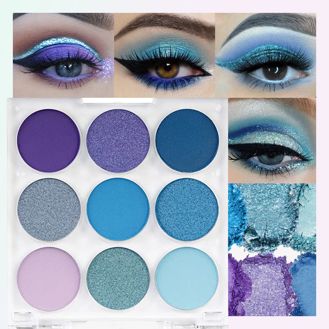 Palette SUAKE yeux violet bleu pailleté : regard intensément lumineux et durable.