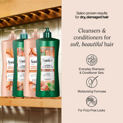 Après-shampoing Amande & Karité Suave en bouteille pour démêler aisément.