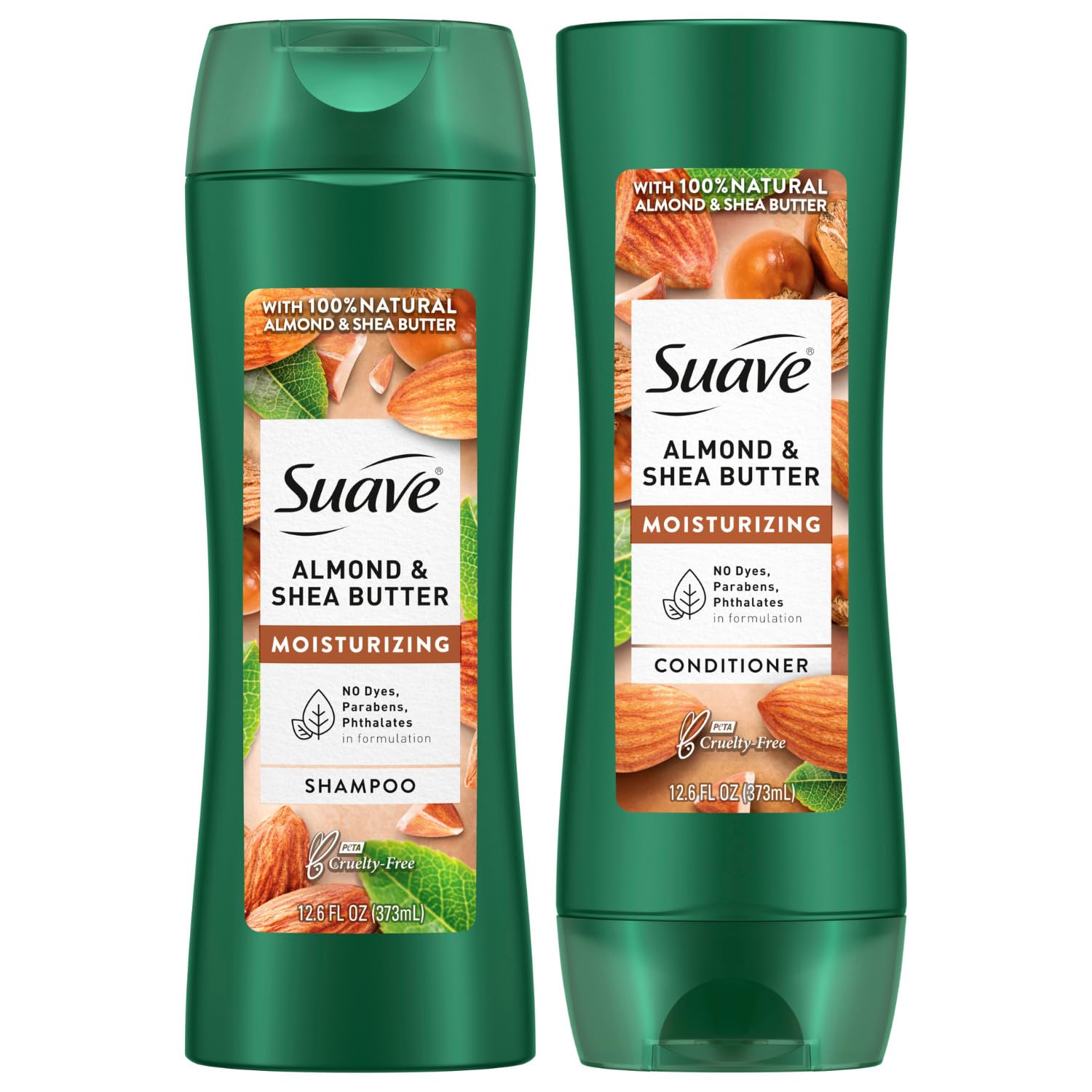 Shampoing Suave amande et karité — bouteille, hydratation douce pour cheveux secs.