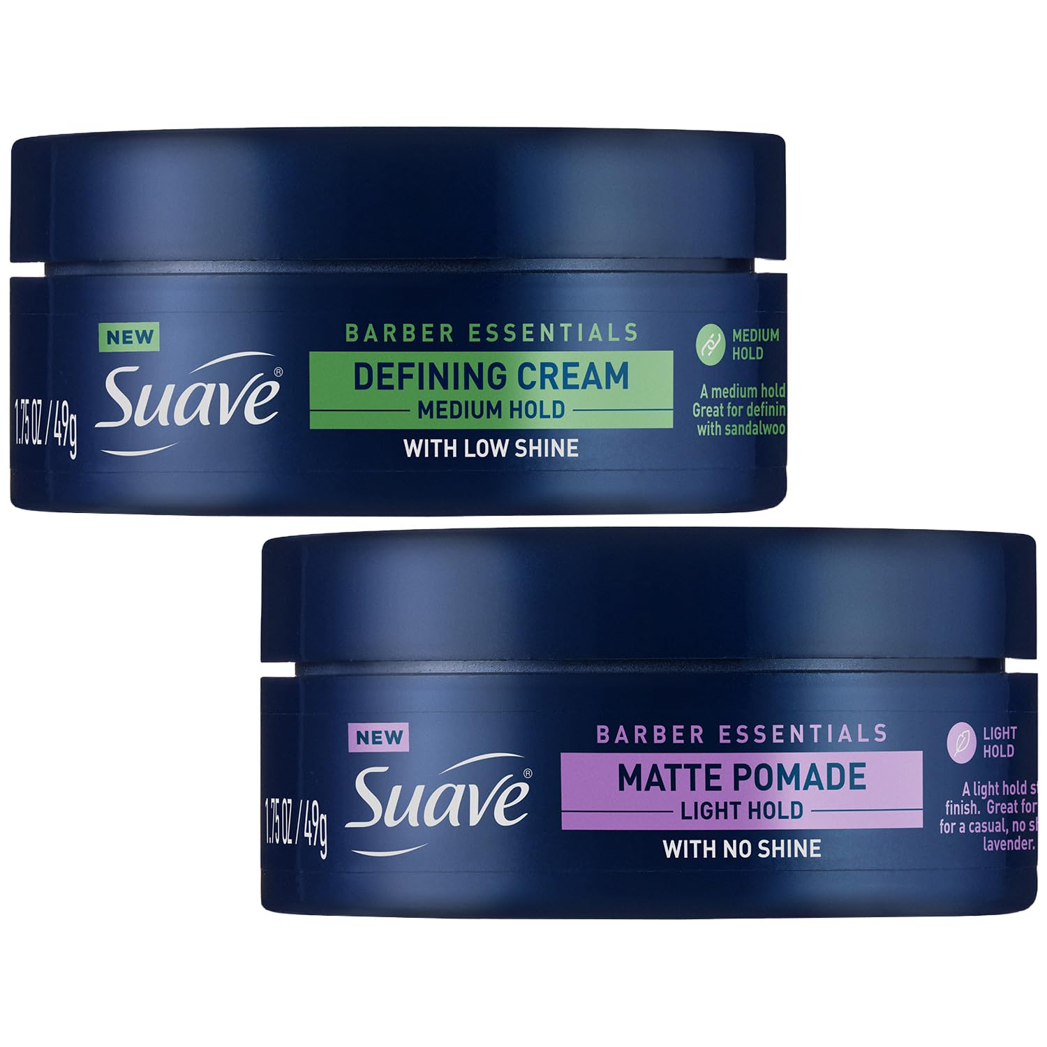 Pommade matte Suave Barber Essentials: tenue légère et naturelle.