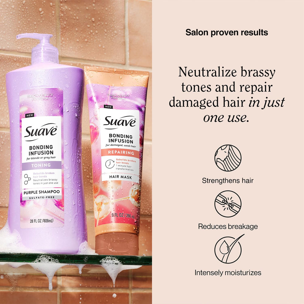 Masque-soin 9oz Suave Bonding Infusion, réparation rapide des liaisons capillaires.