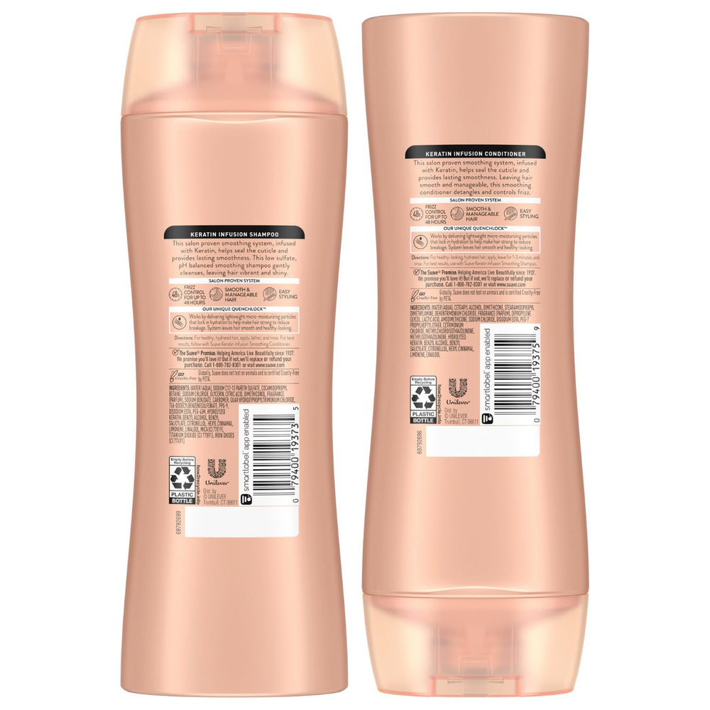 Coffret Keratin Infusion Suave comprenant deux flacons, prêt à l'emploi.
