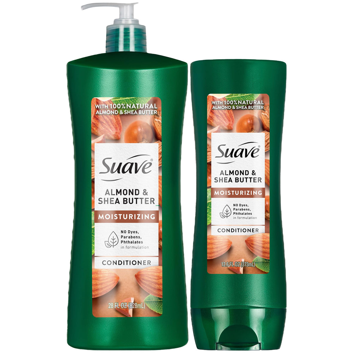Conditionneur Suave au beurre d'amande et karité, bouteille 12,6 oz, hydratation pratique.