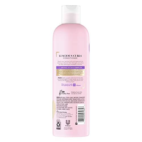 Texte alt: Suave Conditionneur avec complexe d'acides aminés pour boucles douces et gérables.