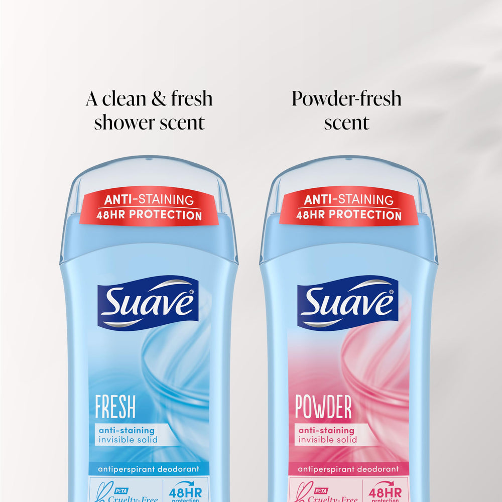 Emballage pratique du coffret Suave Déodorant Femmes Poudre Fraîche.
