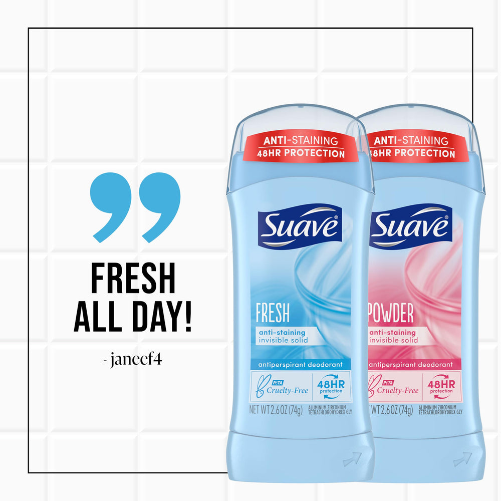 Fragrance Powder Fraîche de Suave idéale pour la routine journalière.