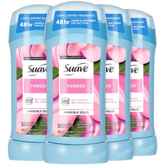 Déodorant Suave femme poudre en emballage prêt à emporter et discret.